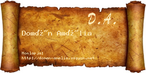 Domán Amália névjegykártya
