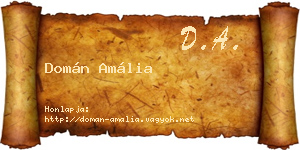 Domán Amália névjegykártya