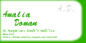 amalia doman business card